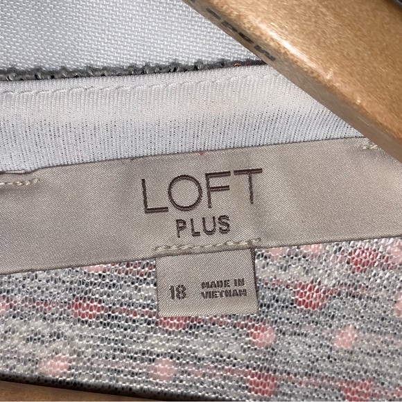 Loft Pink Tweed Boucle Shift Dress Ruffle Sleeve - Picture 8 of 10